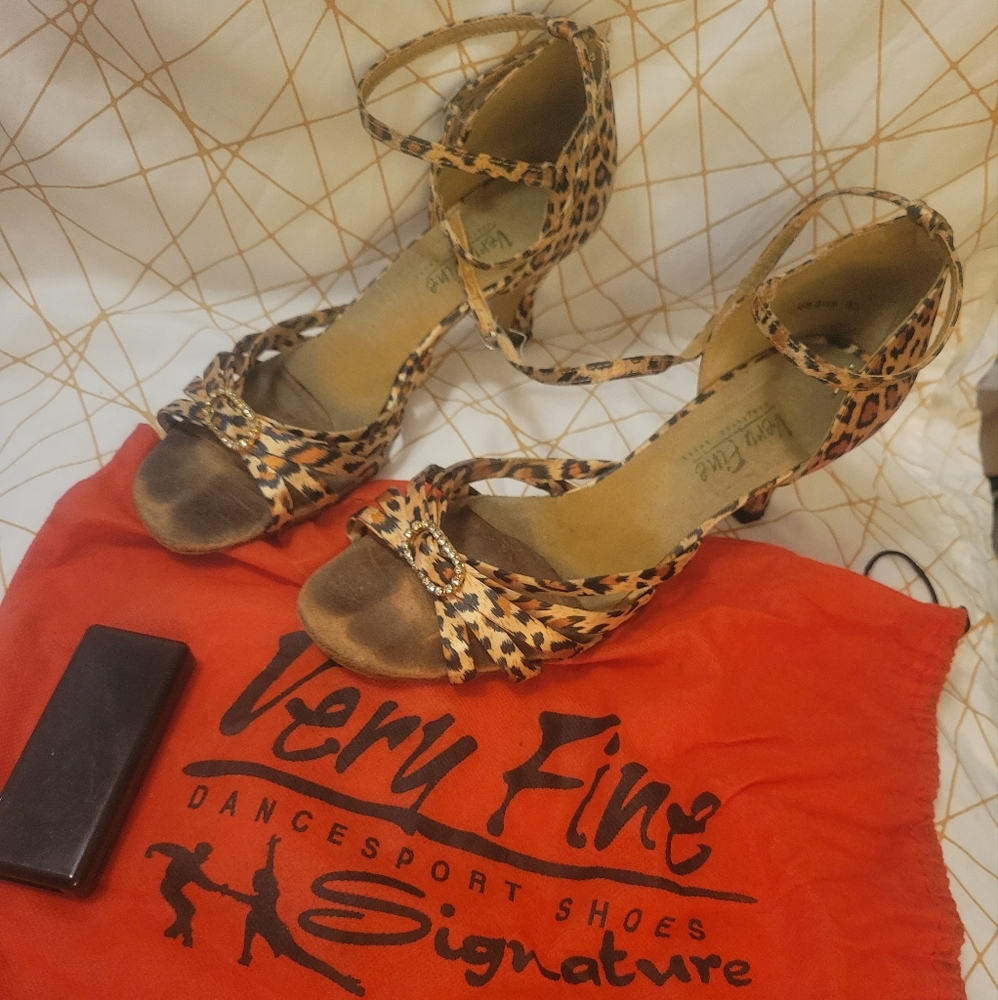 🐆👠Latin Dance heels rythim shoes sexy cheetah